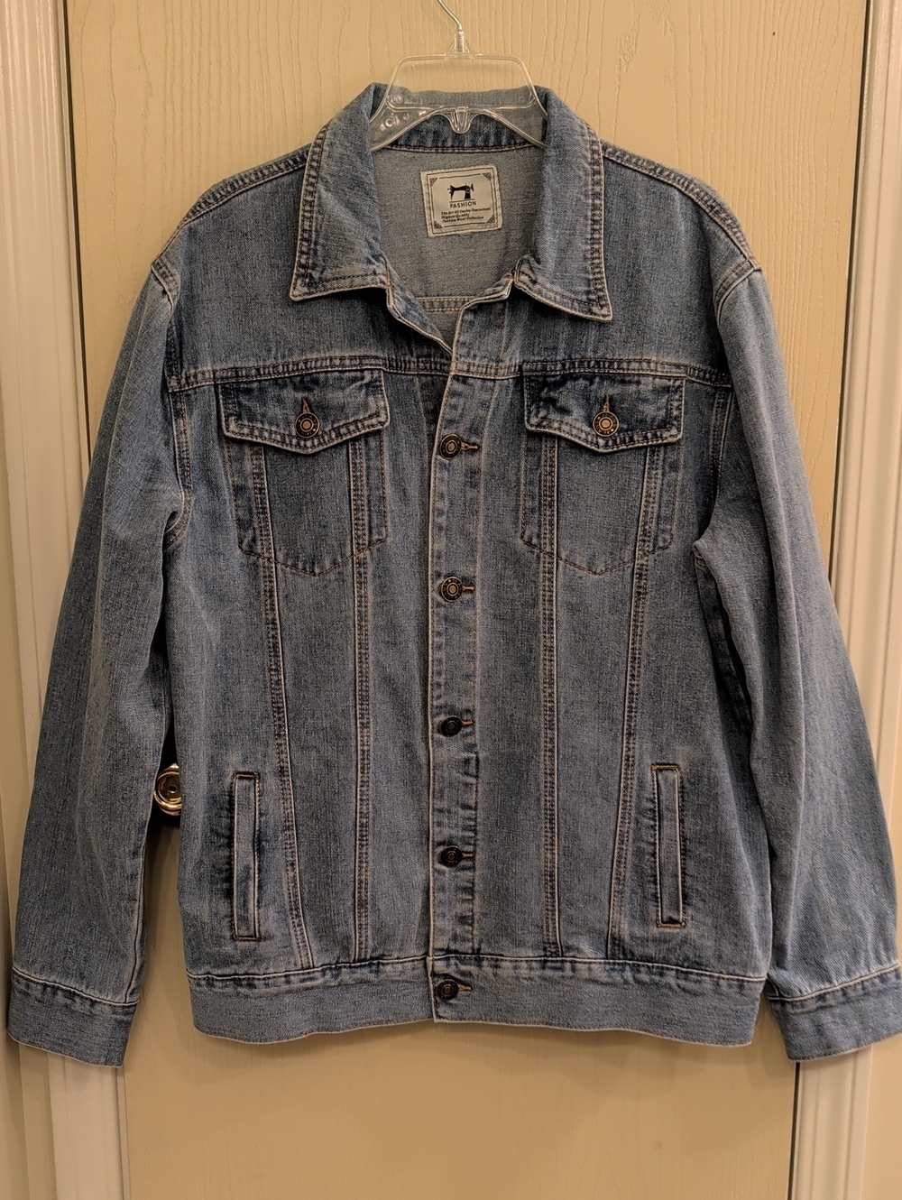 Classic Vintage Light Blue Denim Jacket Size XL